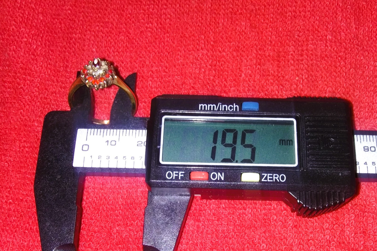 Vintage Ruby & Garnet Color Diamond Accent Gemstone Gold Tone Cocktail Ring Sz 9