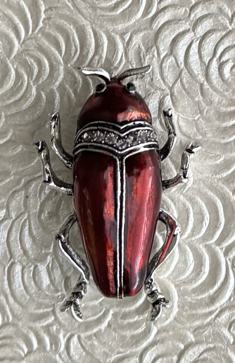 Beetle Insect Brooch enamel on metal