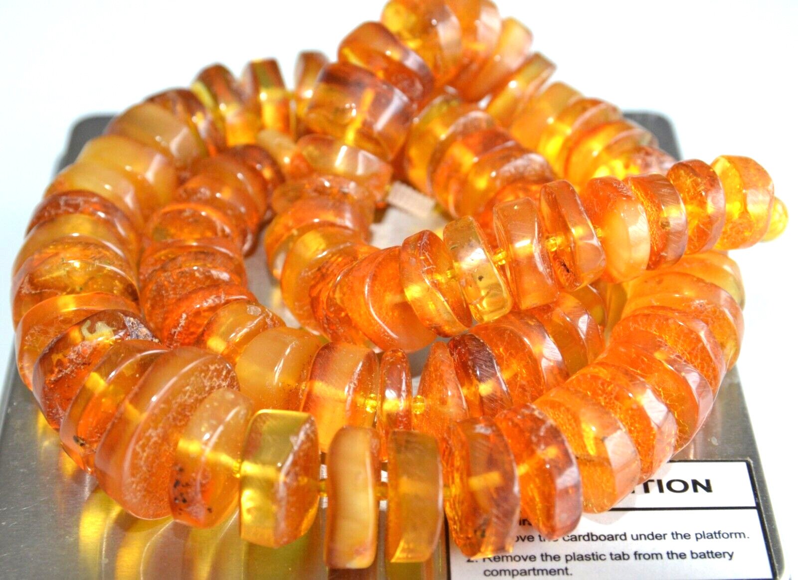 76gr RUSSIAN SOVIET BALTIC AMBER BEAD NECKLACE 琥珀 BRACELET STONE PENDANT EARRING