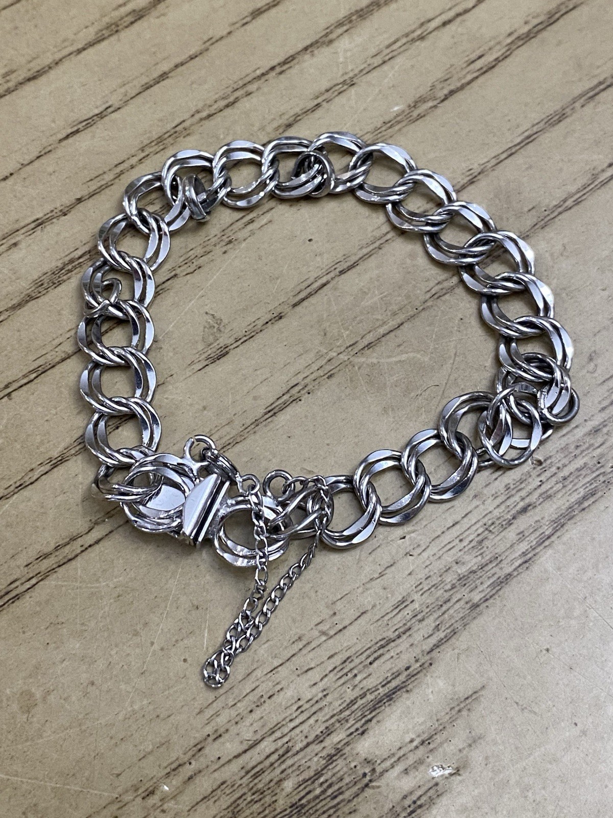 Vintage Jacoby Bender Sterling Silver 925 Link Charm Bracelet Starter Signed JB