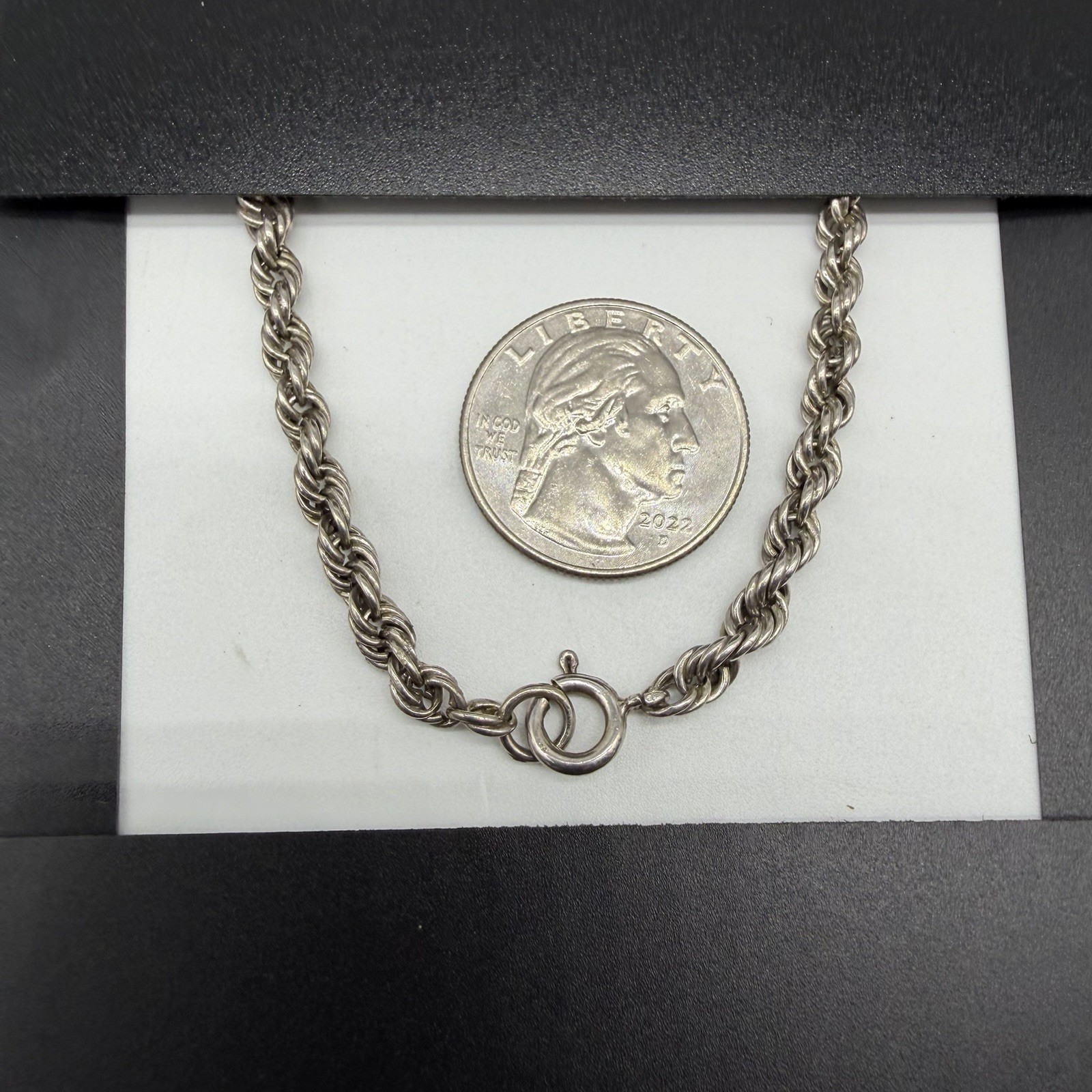 Vintage Chunky Sterling Silver 4.3mm-7.5mm Graduated Rope Chain 19″ Necklace 44g