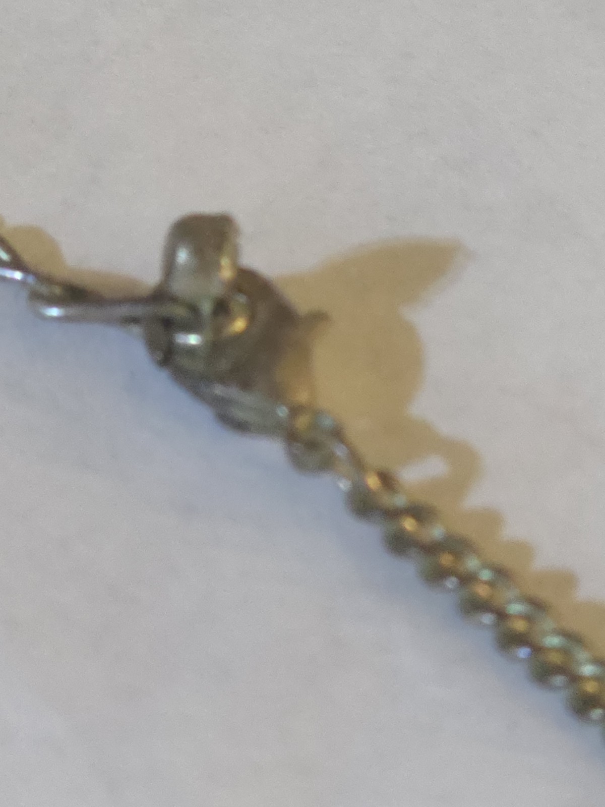 Vintage Rhinestone black clear tennis necklace 18″