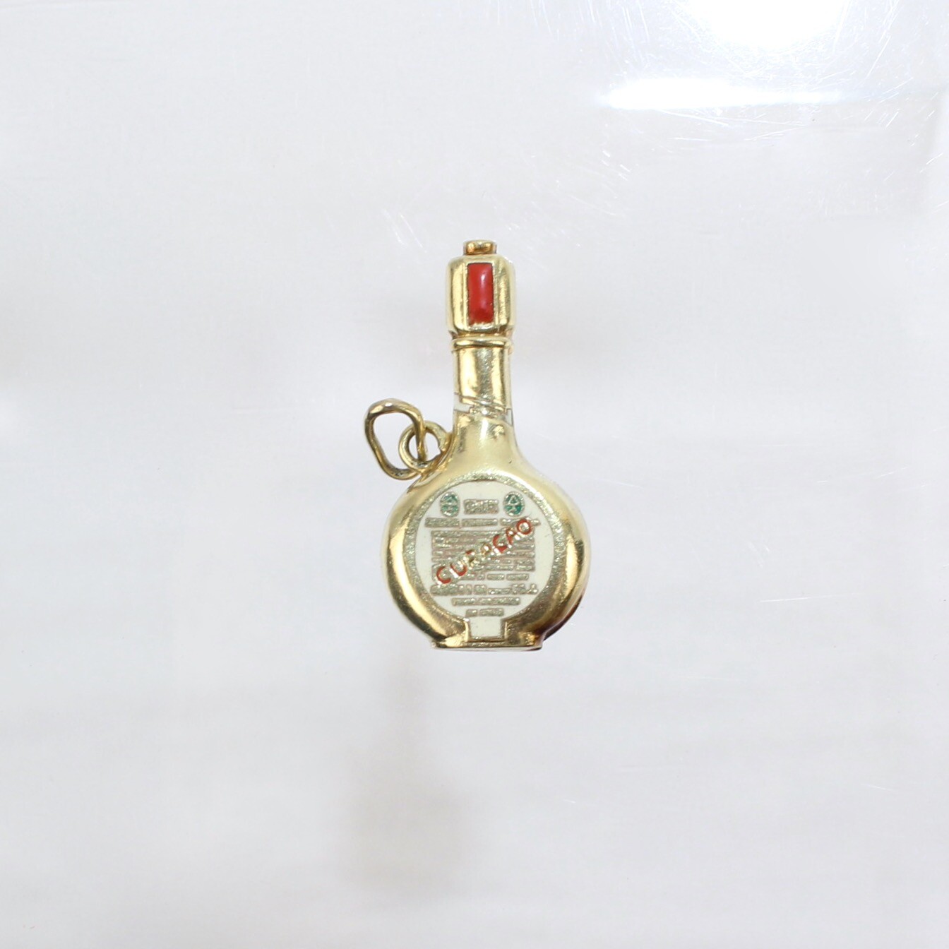 Vintage Enameled 18K Gold Charm of Curaçao Liqueur Bottle for a Bracelet – VR