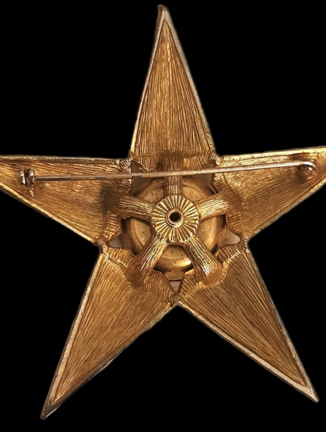 HUGE Vintage MCM Star Brooch Garnet Glass Stone