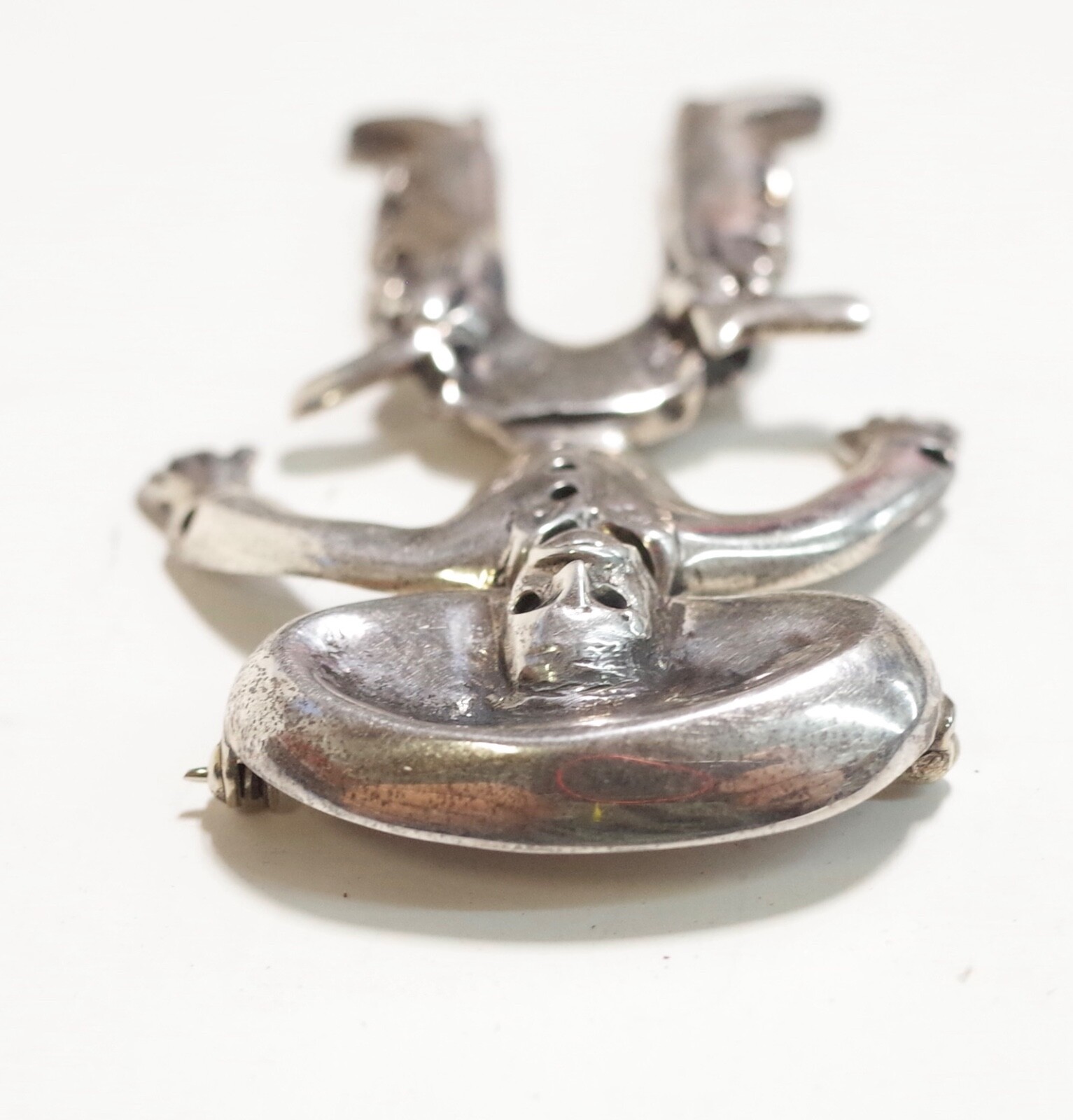 Emilia Mimi Los Castillo .950 Silver Mariachi Vaquero Cowboy BROOCH Taxco Mexico