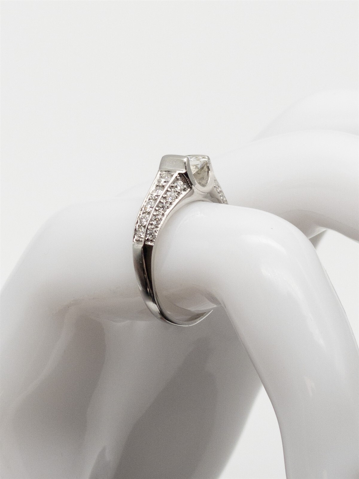 Designer $5000 1.52ct VS H Princess Cut Diamond 14k White Gold Wedding Ring