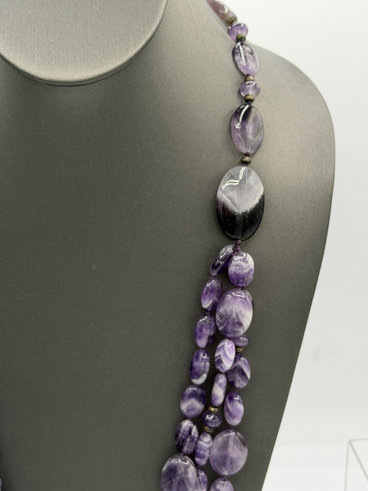 Vintage Coldwater Creek Amethyst Necklace 28.5” Natural Third Eye Crown Chakra