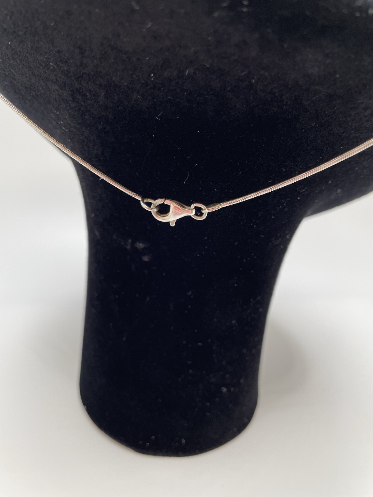 925 Italy Sterling Hearts Dangle Drops Necklace Snake Chain 16” Estate Vintage