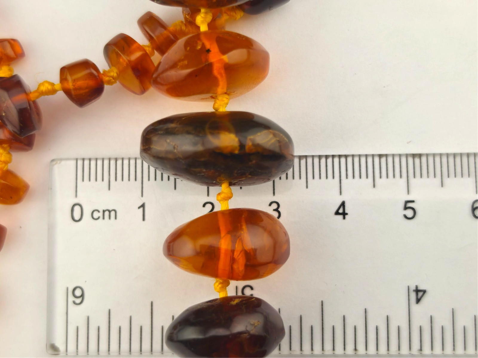 Victorian Natual Baltic Honey Amber Nugget Hand Knotted Graduated Beads Necklace