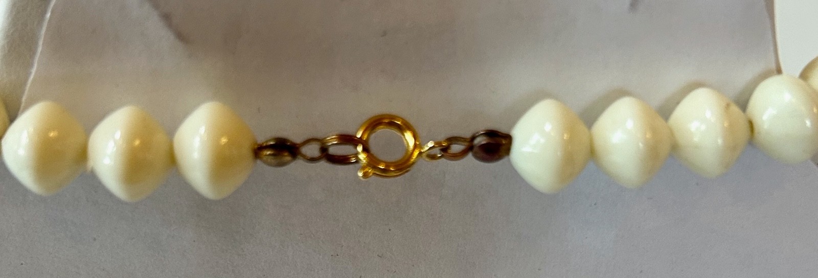 Vintage Ivory and Gold Beaded Necklace