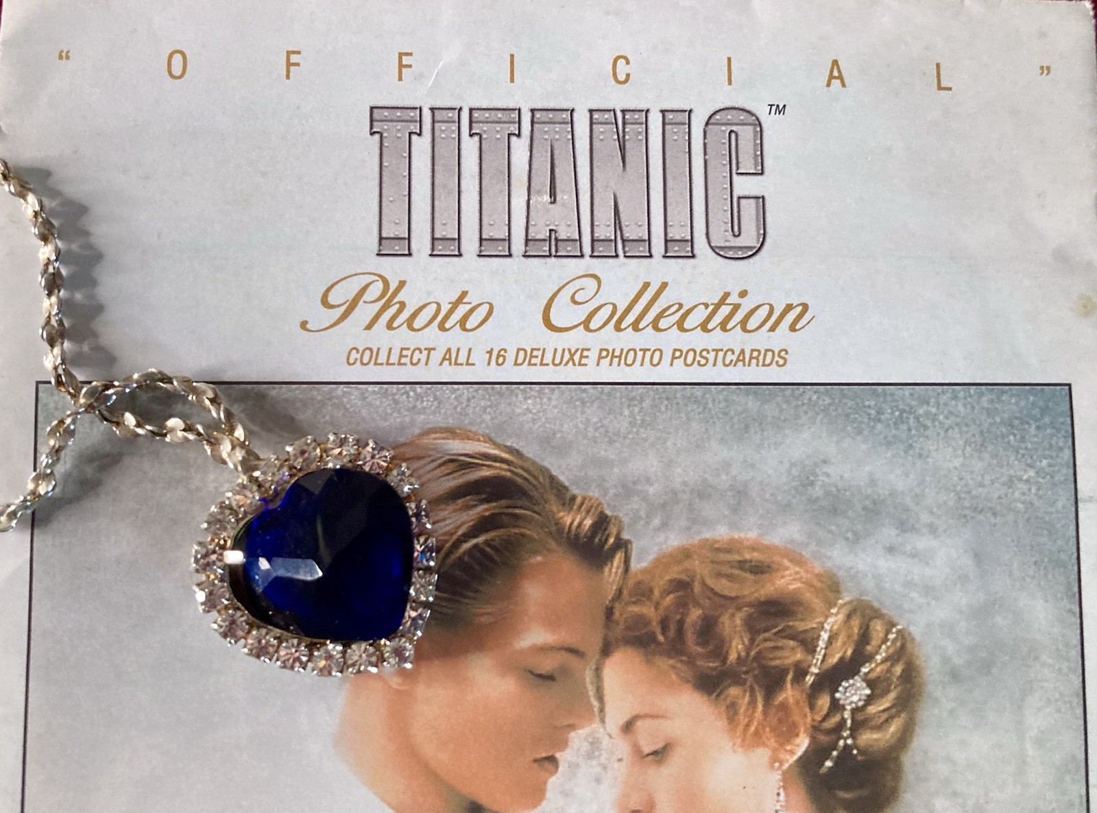 VTG Titanic Heart of the Ocean Blue Necklace_New Sealed Pack of FILM Postcards