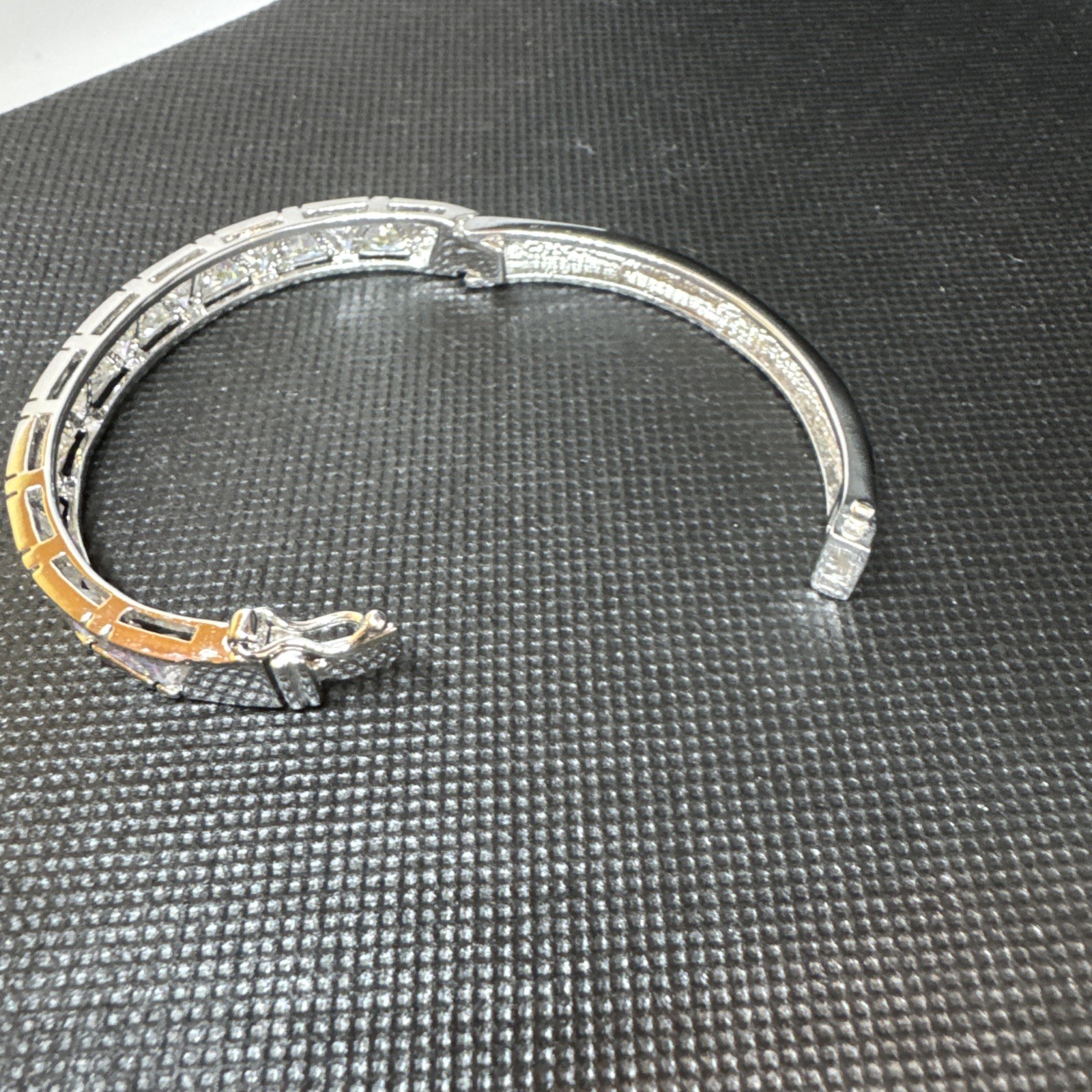 Suzanne Somers 925 Bangle Bracelet w/40 Trillion Cut Iridescent Cubic Zirconia