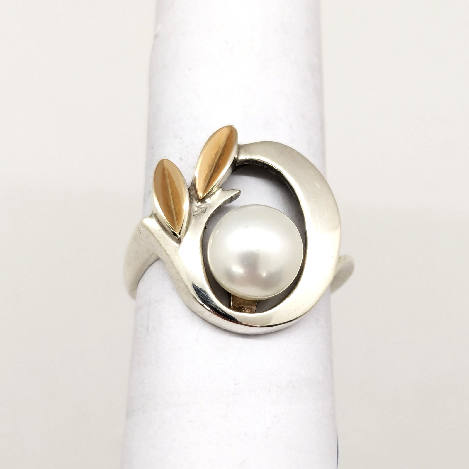 Vintage Luxury RING Silver 875 with Gold Inlay 585 -size: 8US (18mm) -5.52g. #16