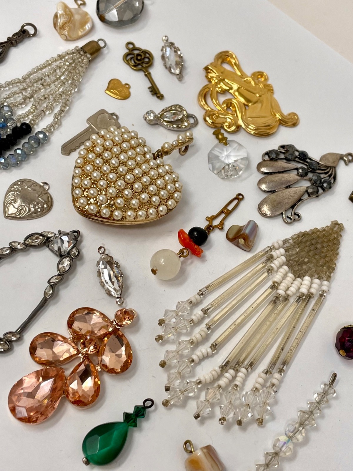 Lot Vtg & Modern Victorian Art Deco Style Pendants Findings Jewelry Craft A2