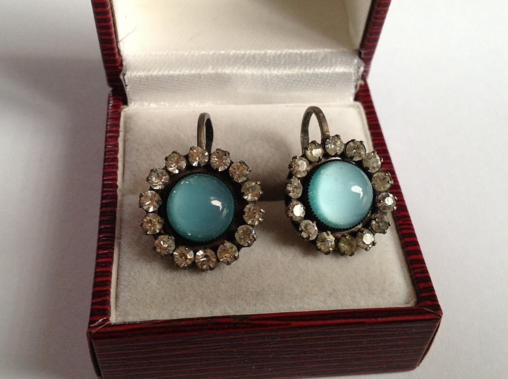 Earrings Silver 875 Star USSR Vintage Women Jewelry Gift 337