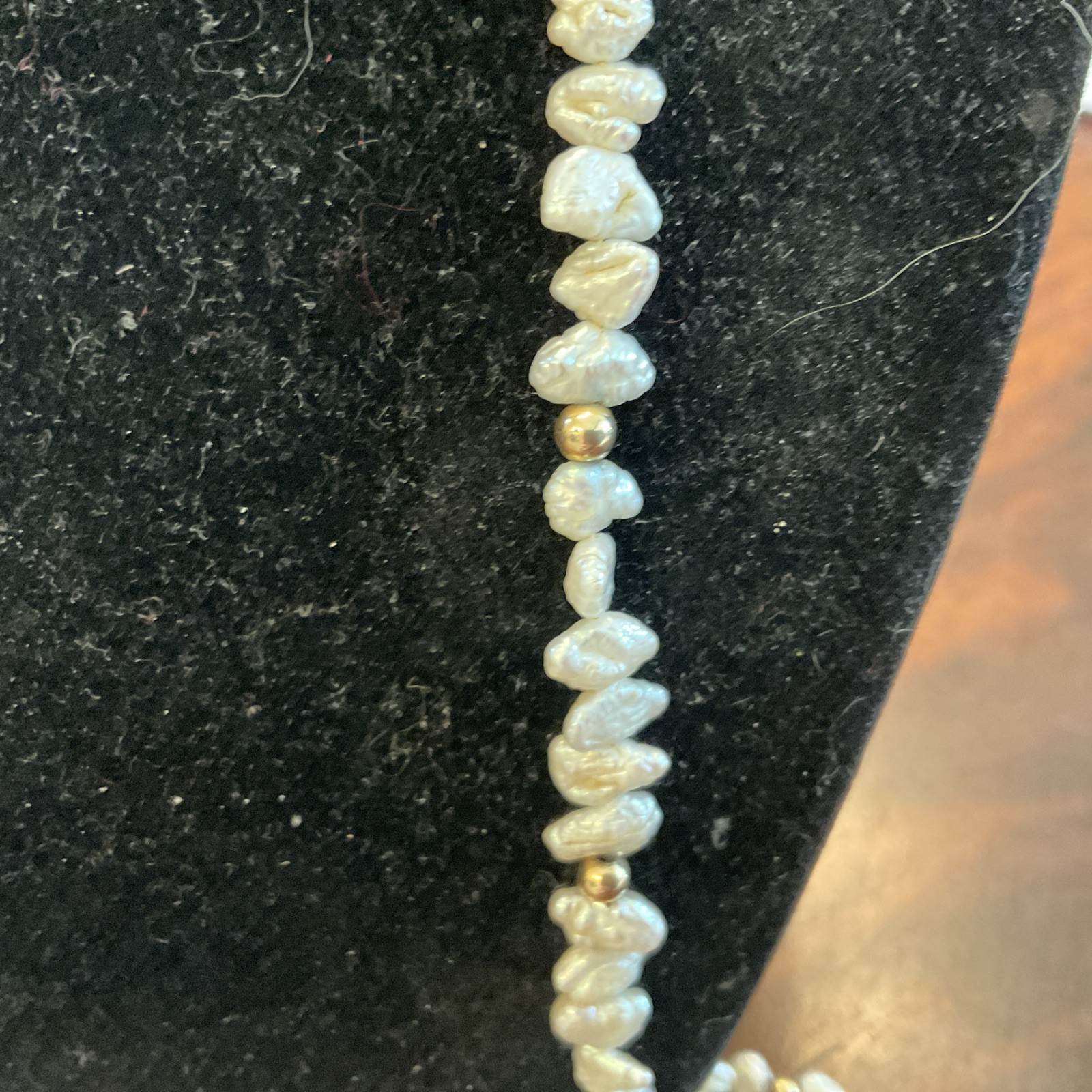 14K Gold&Rice Pearl Necklace 31” Long Convertible Single or Double Strand,21.56g