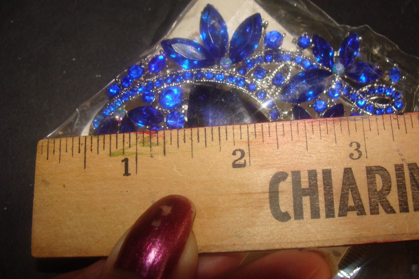 Vintage for (1) Prong set Crystal Cluster Leaf Brooch with Rhinestones