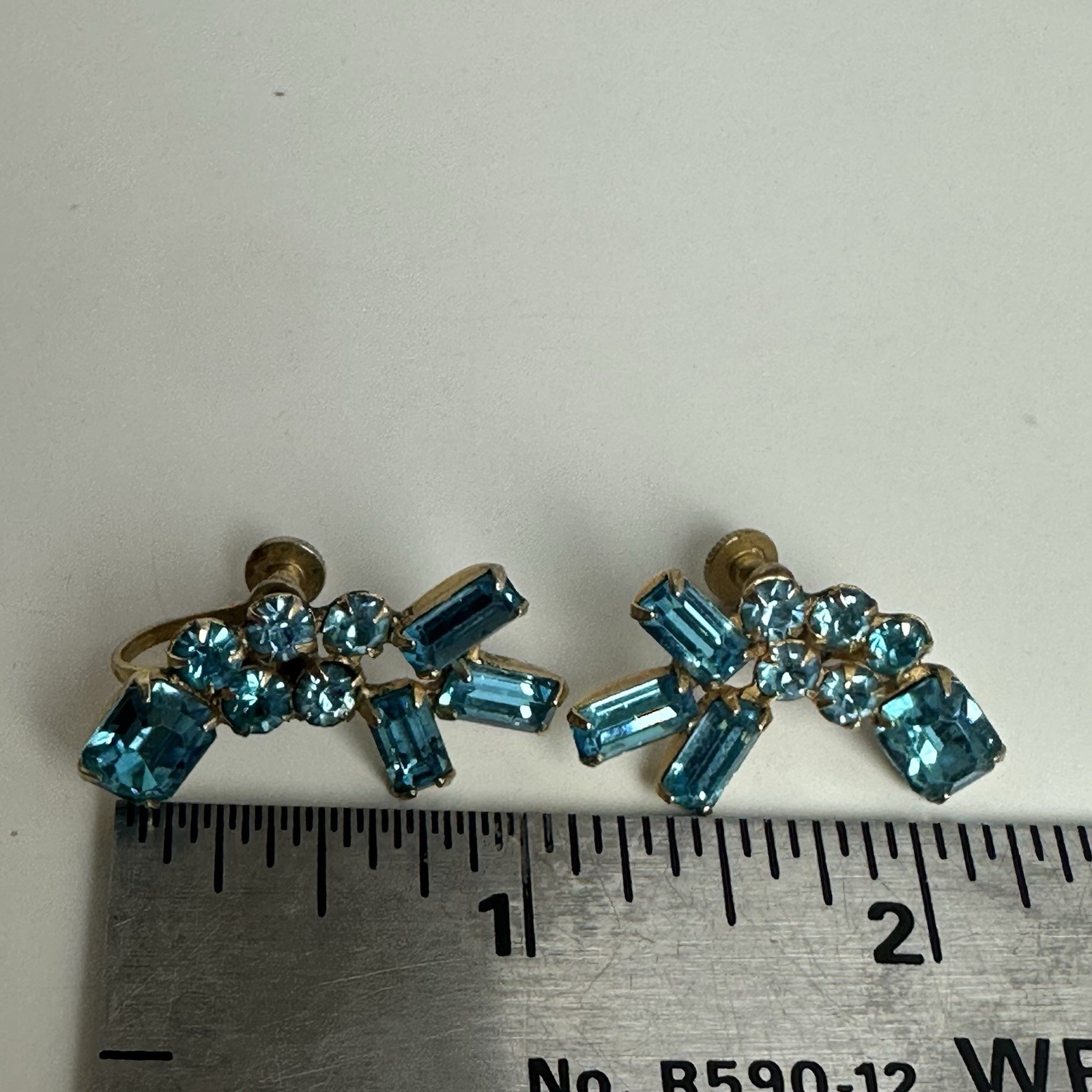 Vintage Clip On Earring Lot Millefiore Hollycraft Star Orchid Moonglow Purple