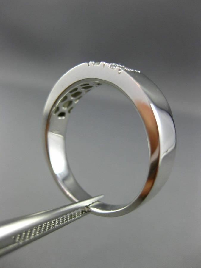 ESTATE .26CT DIAMOND 18K WHITE GOLD ROUND SQUARE 4 STONE MENS RING F/G VVS/VS