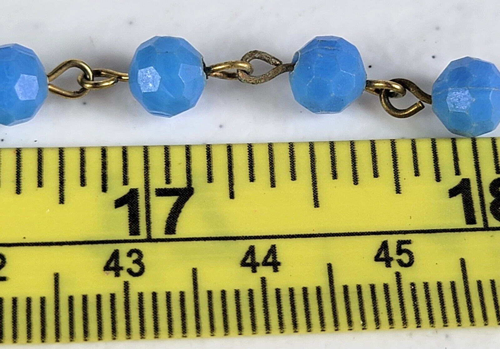 Vintage Hong Kong Blue And White Plastic Beaded Multi Strand Necklace 17.5 in