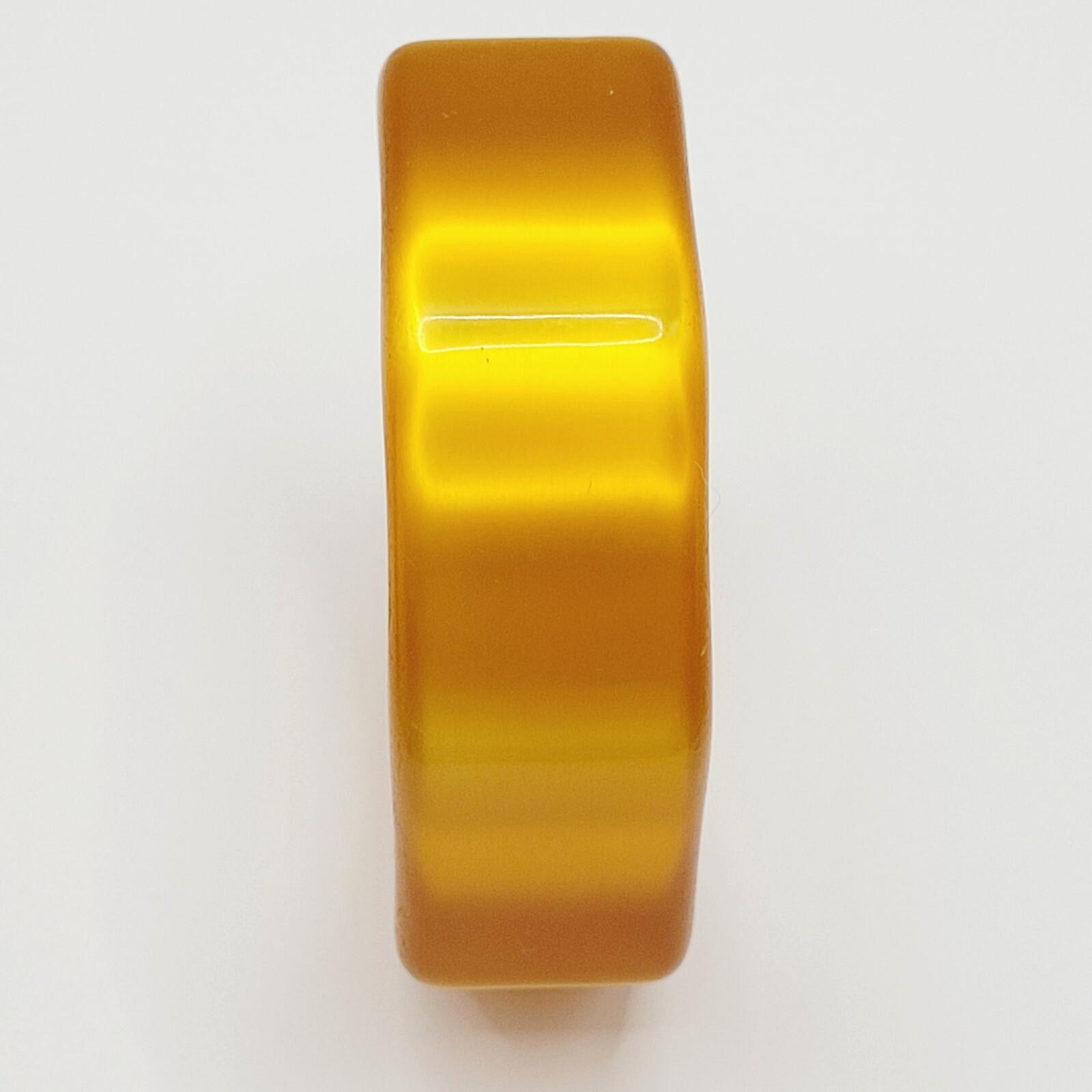 Orange Lucite Thick Chunky 8 Sided Nut Shaped Vintage 1980s Bangle Bracelet