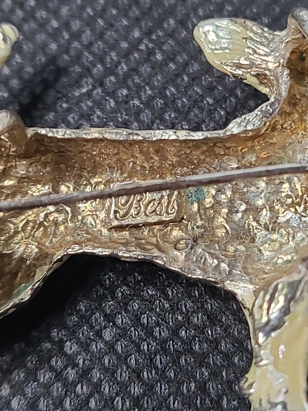 Vintage Signed Best Chihuahua Dog Enamel Rhinestone 2″ Brooch Pendant