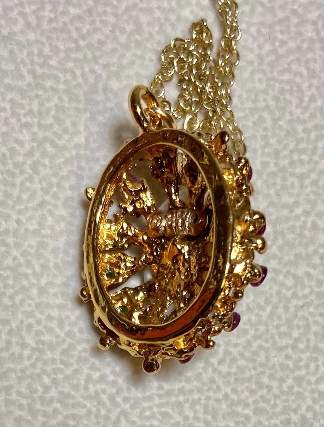 AUTHENTIC SWOBODA PENDANT~ GENUINE AUSTRALIAN FIRE OPAL ~ 4.5ct, RUBY, EMERALD