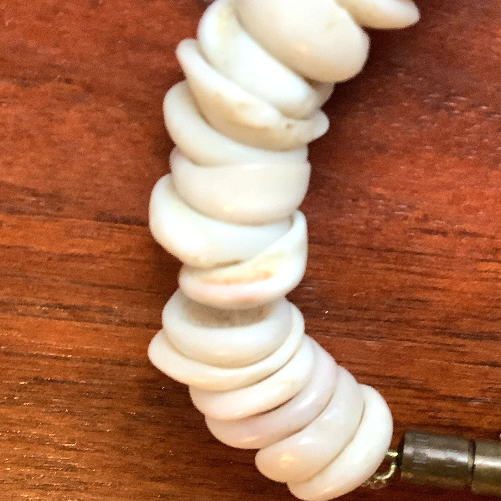 Puka Shell Necklace Vintage Natural Large 10mm Shells Heavy Boho Necklaces 16″