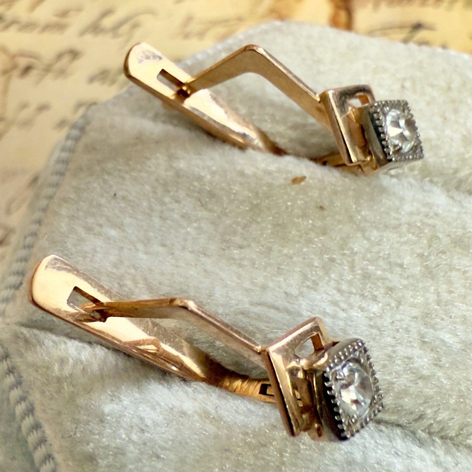 14k 583 Gold Earrings – Vintage East European Soviet USSR Era – #1737