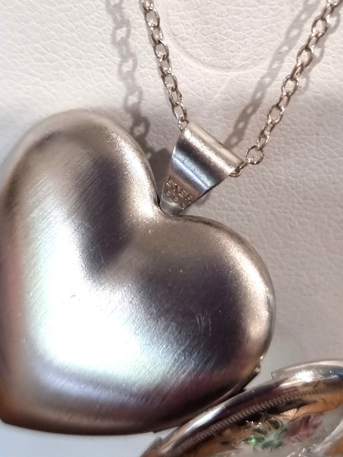 Vintage Sterling Silver Large Heart Rare 4 Photo Locket Chain USA made See Video