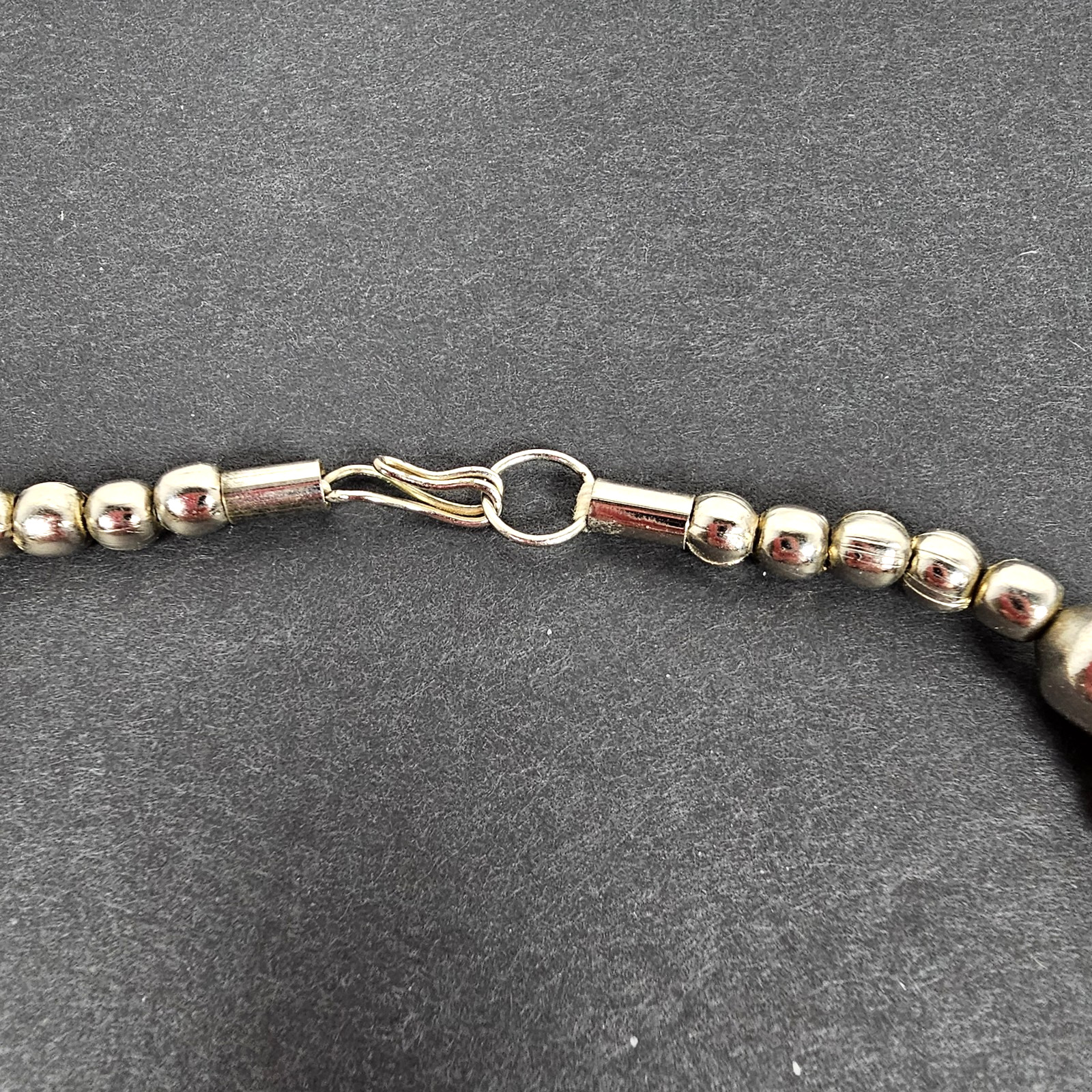 BOHO Tribal Multistrand Necklace Bead and Brass Silver Tone Chain & Clasp 21″