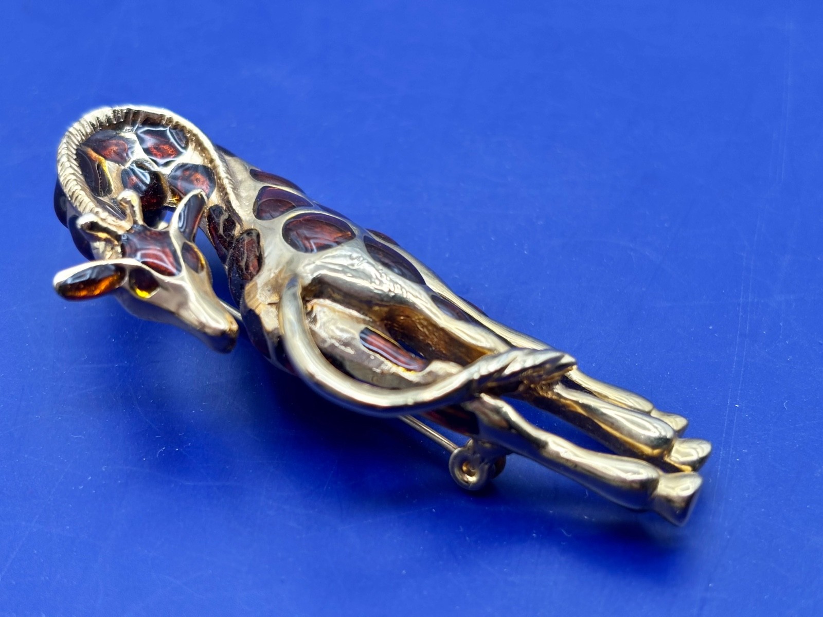 Whimsical Long neck Giraffe Fashion brooch~figural animal pin~ Excellent Cond.