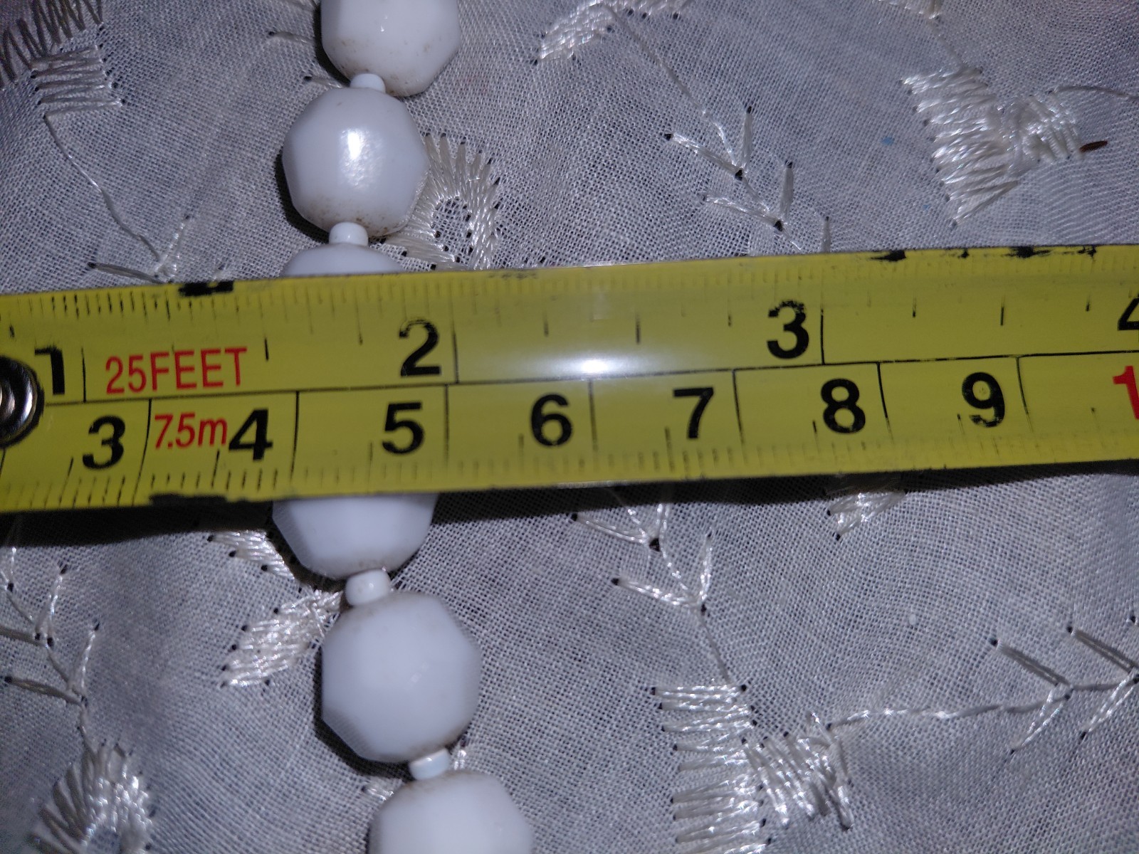 1950’s Faceted Milk Glass Bead Necklace – Made in West Germany – 23.5″