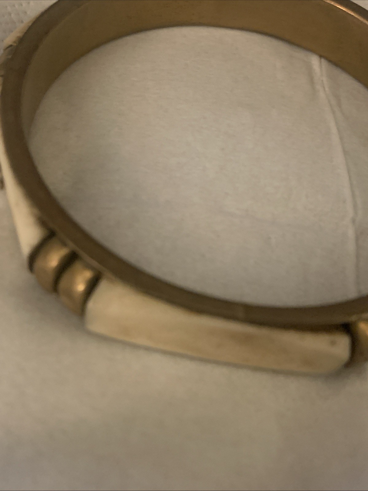 Vintage Bone & Brass Bangle Bracelet Moroccan Berber – Handcrafted Ethnic Tribal