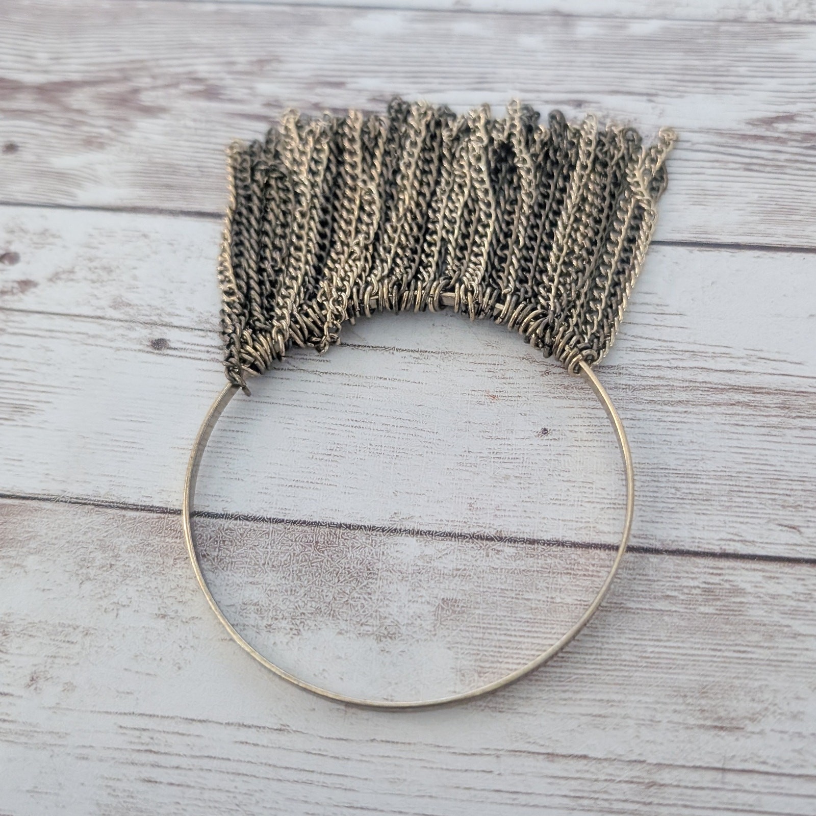 Vintage Bracelet Chain Dangle Statement Bangle 8.25″