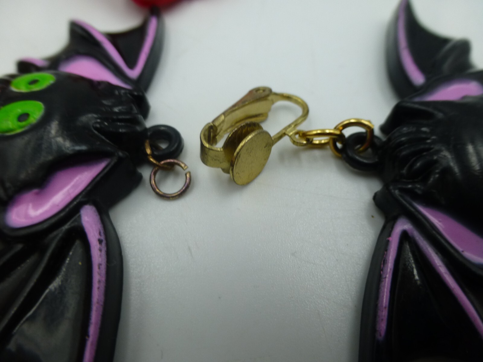 Fun World Div, S Lehman, Cute Devil Pin + Bat Earrings