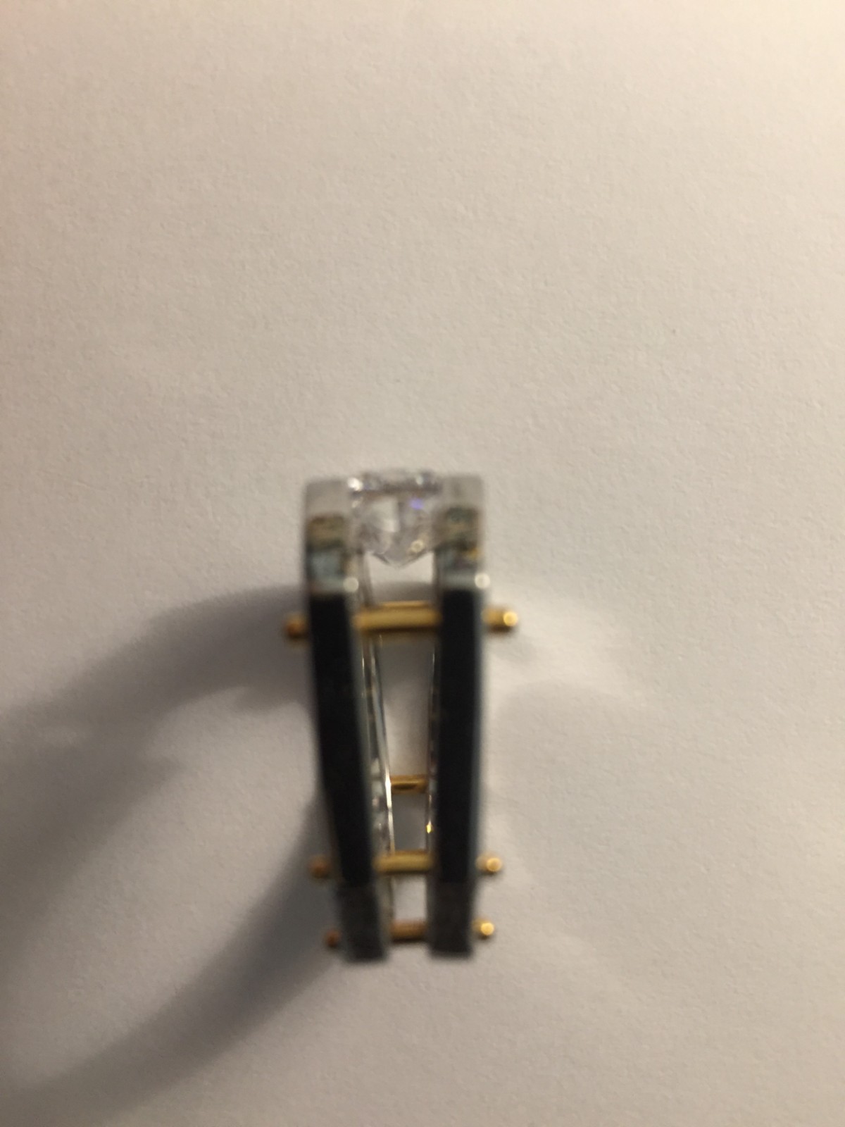 VTG Michael Valittuti 3ct CZ Tension Set NH Stainless Steel Square Band Ring SZ9