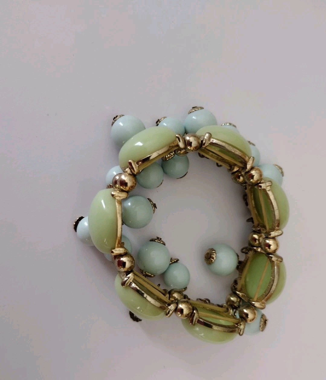 Vintage Lot of 6 Bracelets Dangling Beads Gold Tone 1 Signed Lia Sophia Wearable