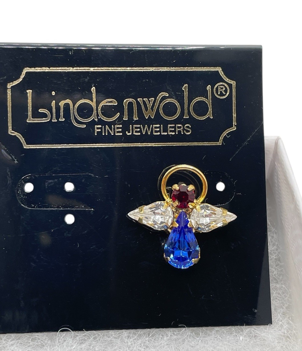 Jewel Angel Lapel Pin Lindenwold Fine Jewelers New old stock 1” Vintage 90s