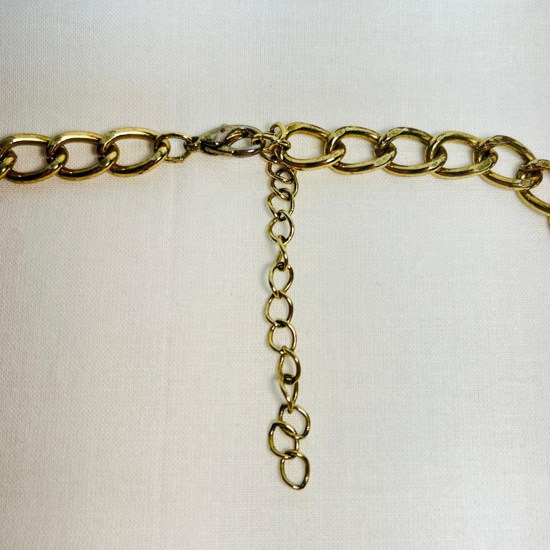 VTG 18″ Rhinestone Faux Pearls Choker Collage Gold-Tone Chain Lobster Claw Clasp