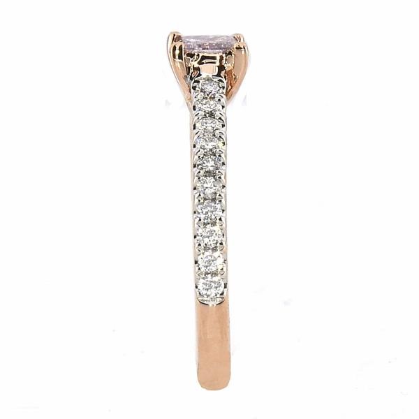 .53CT WHITE & PINK DIAMOND 18K ROSE GOLD PRINCESS & ROUND LUCIDA ENGAGEMENT RING