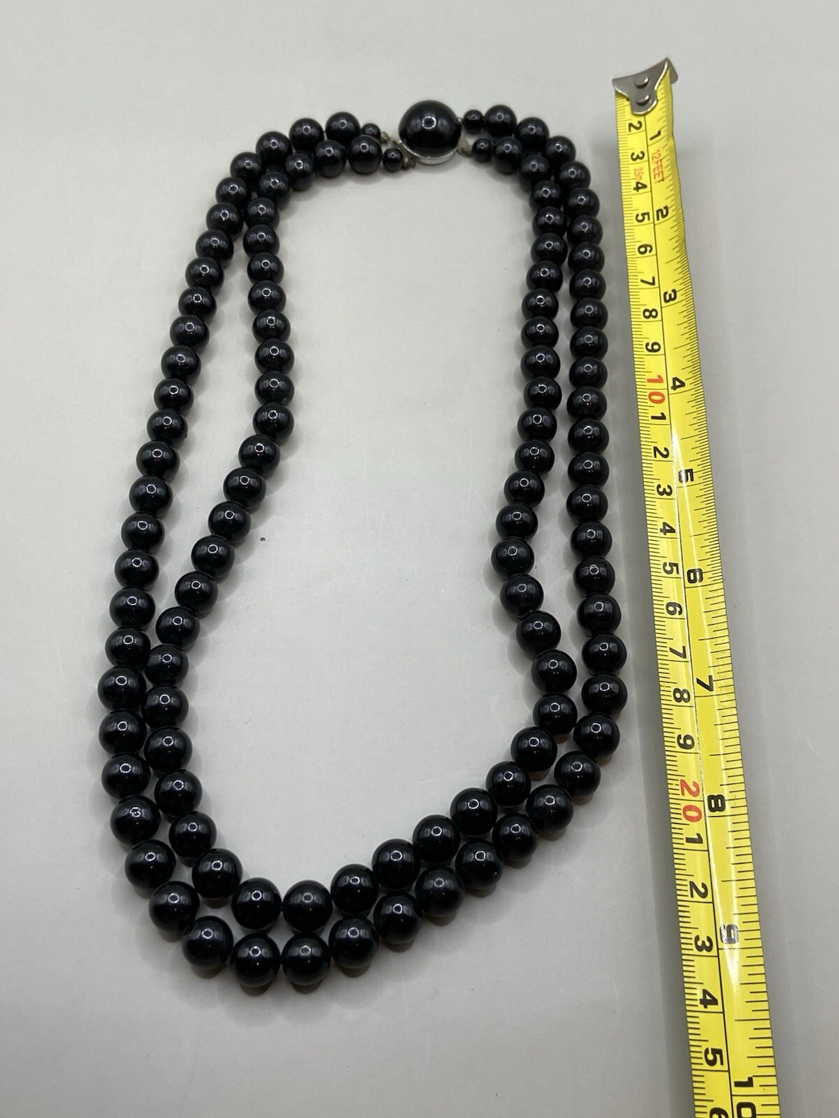 Vintage Classic Crystal Glass Faceted Bead 50/60s Necklace Black Japan