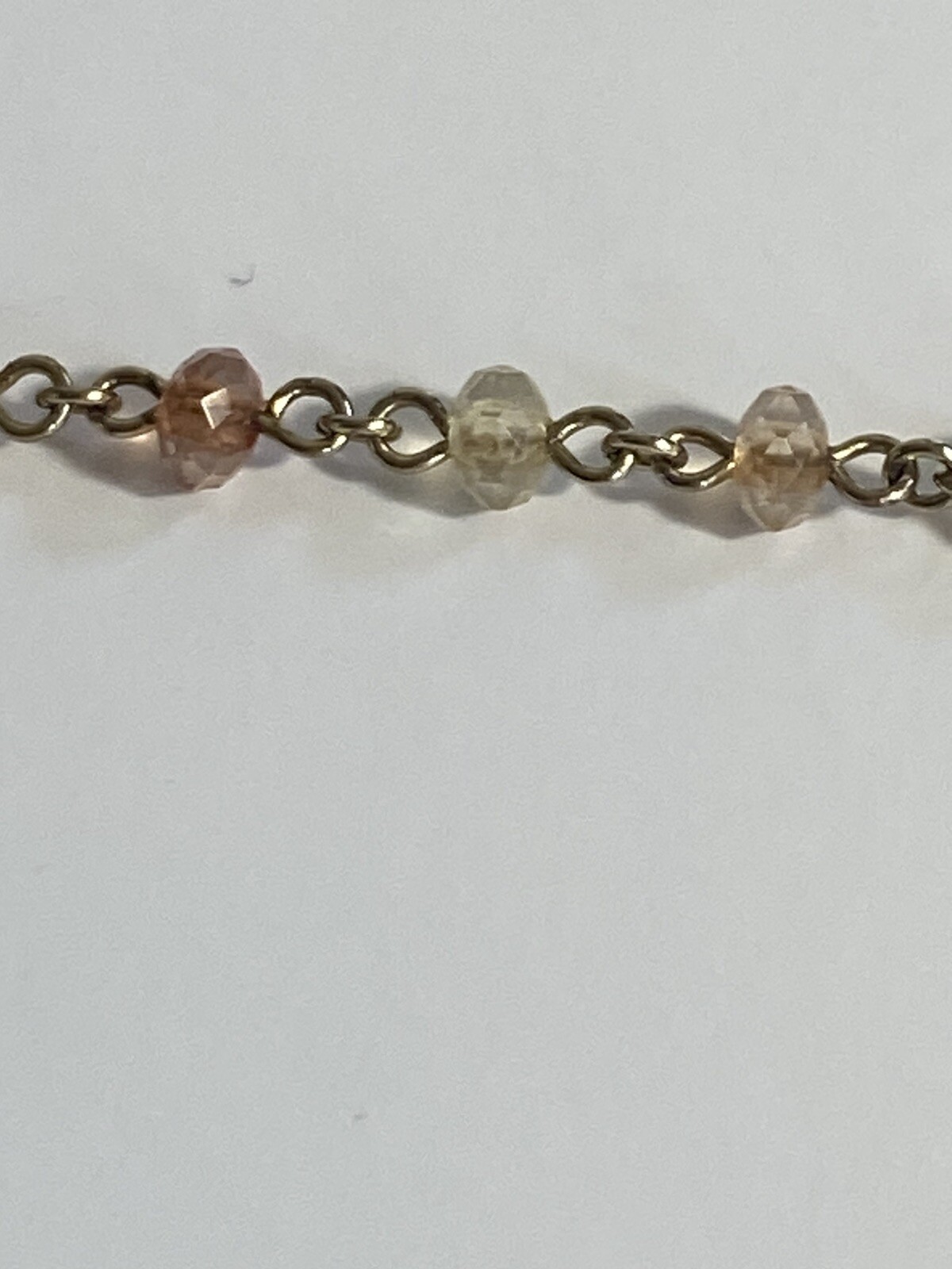 Vintage Avon Gold Tone Y-Drop Necklace Faceted Beads Toggle Closure 19”