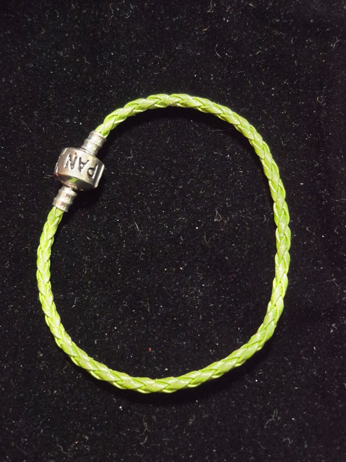 Pandora 7 3/4″ Leather Braid Bracelet Sterling Barrel Clasp & 18 Fancy Charms !!