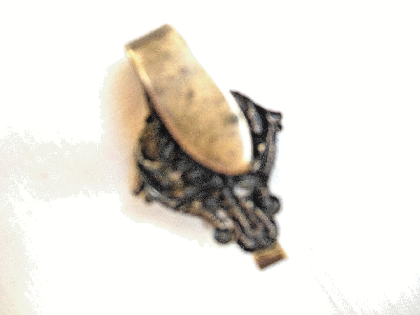 Antique Silver Colored Chatelaine Hook with Scrolling Ribbons