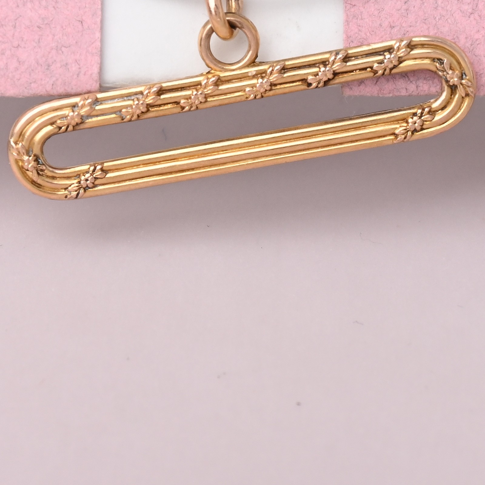 Antique Victorian Forget Me Not Yellow Gold Plate Fluted Pendant 4 Charm Cluster