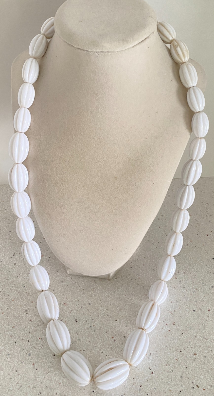 Lot of 6 Vintage Beaded Necklaces Statement Bib Lariat Large 1 Tacoa Black White