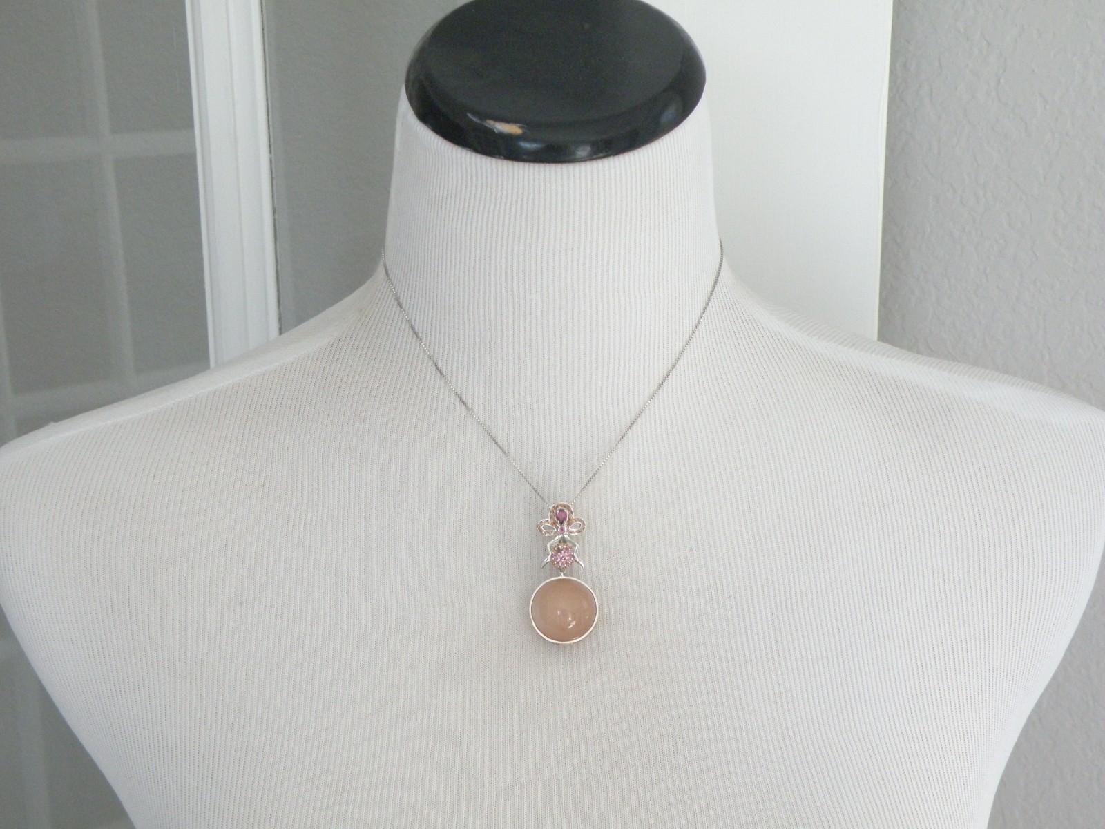 Sterling Silver 925 Gems En Vogue Michael Valitutti Moonstone Orb Pendant