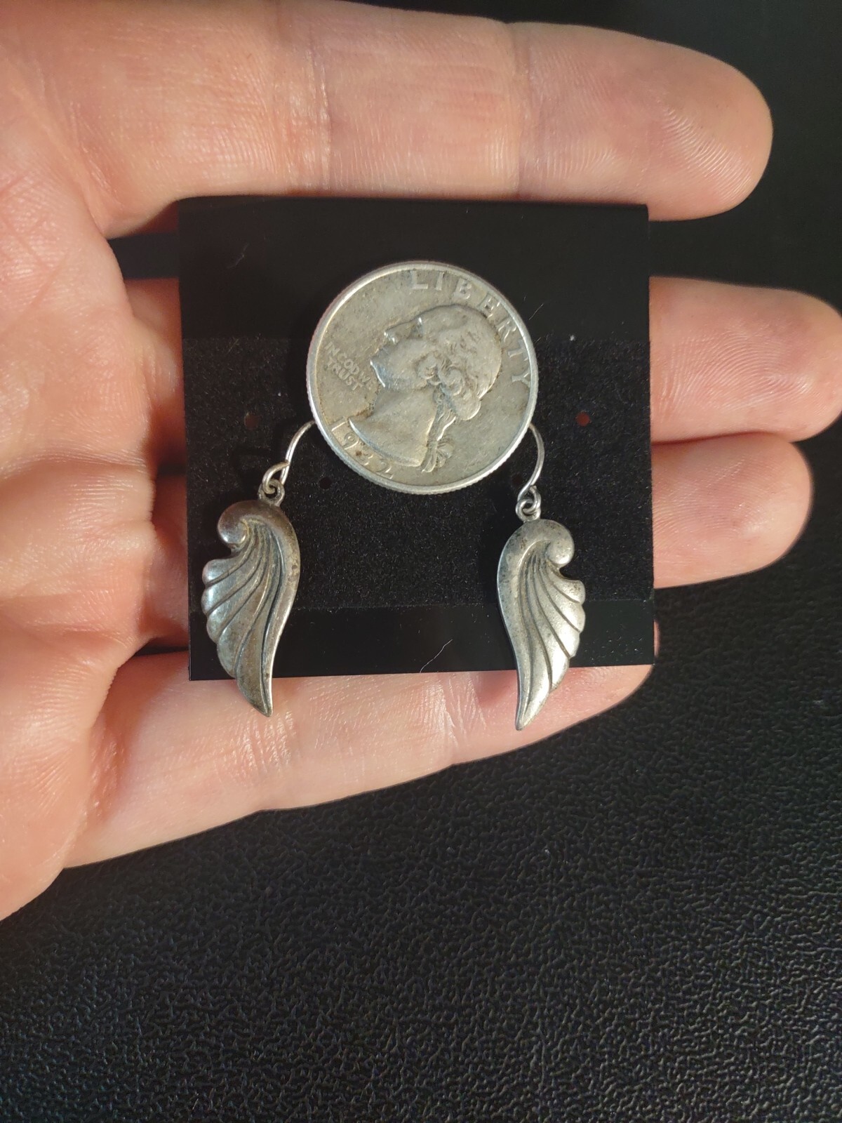 3.0 Grams Sexy Vintage Sterling Silver Gothic Punk Wings Earrings