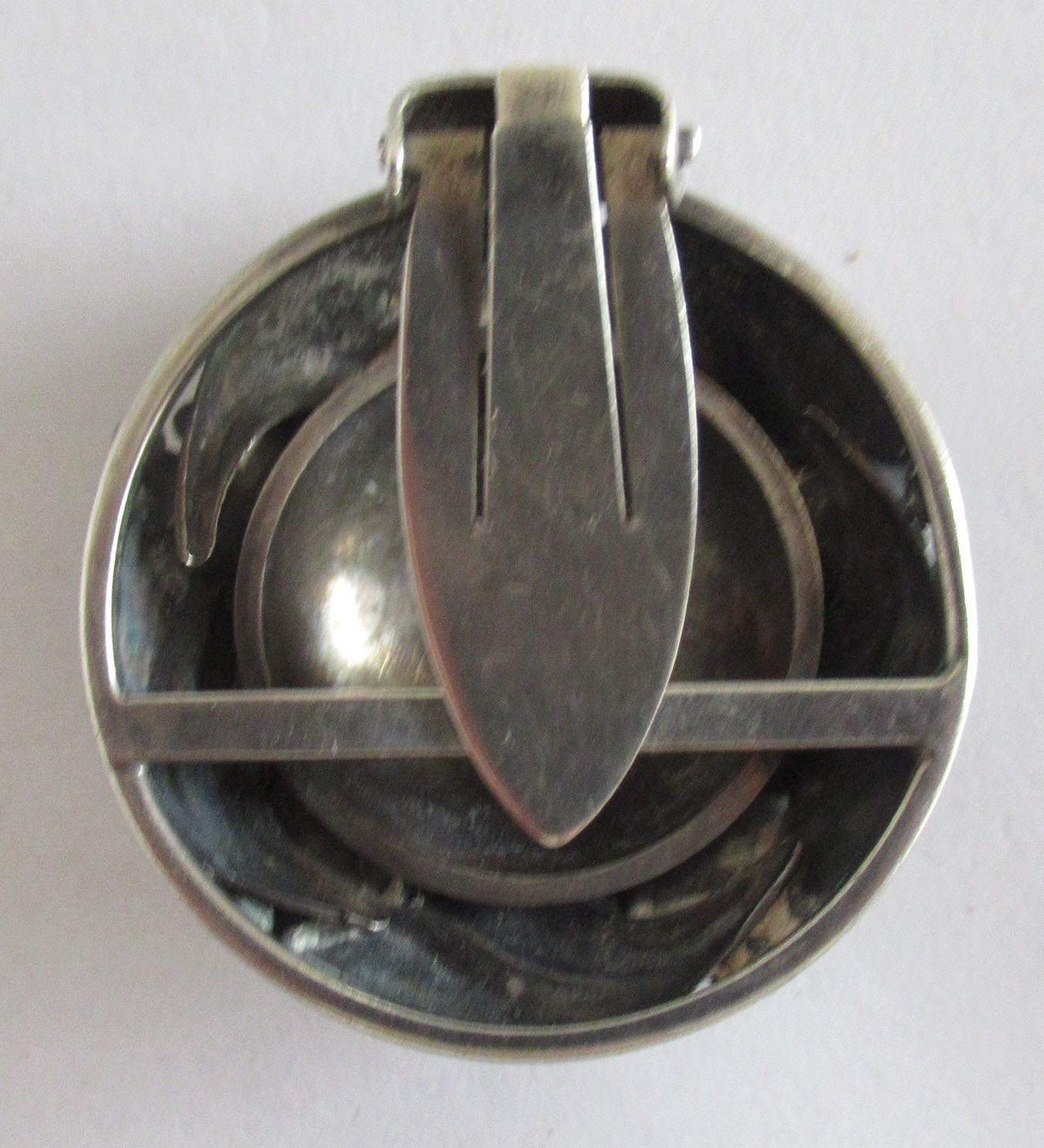 VINTAGE STERLING DENMARK N E FROM DENMARK DRESS CLIP , 1 3/8 INCHES, 12 GRAMS